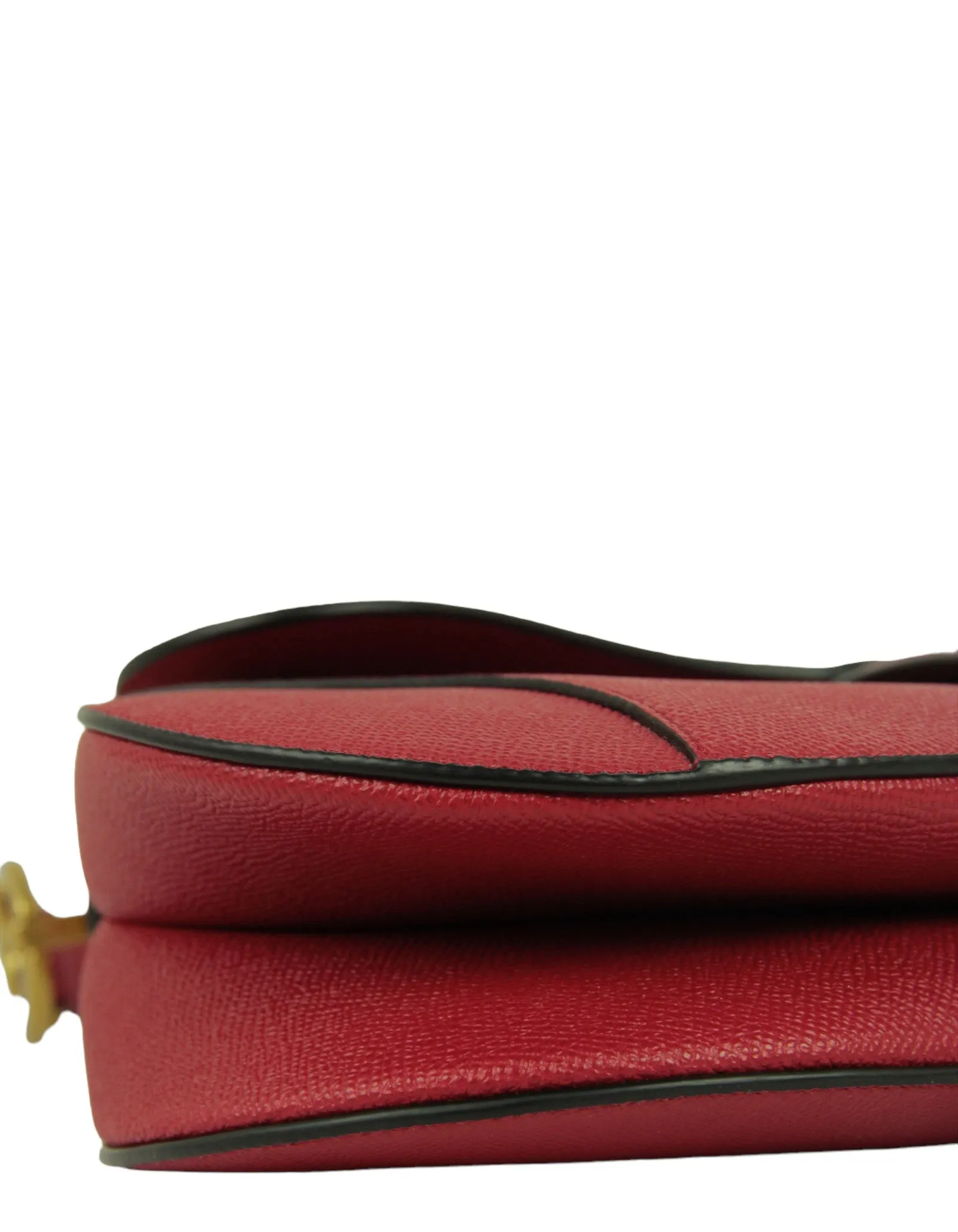 Christian Dior Red Calfskin Saddle Bag w/ Strap
