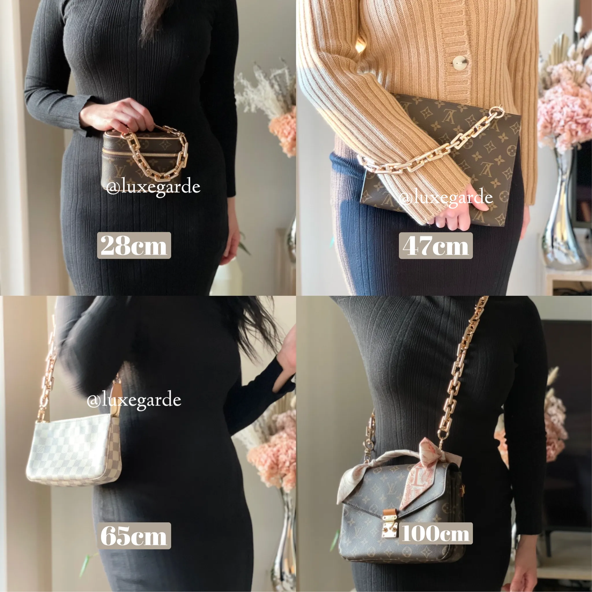 Chunky Flat Gold Chain Handle Strap