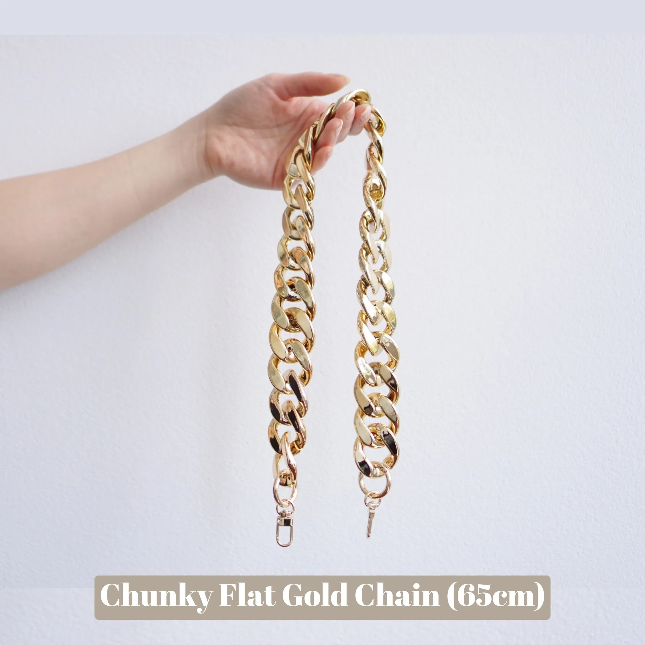 Chunky Flat Gold Chain Handle Strap