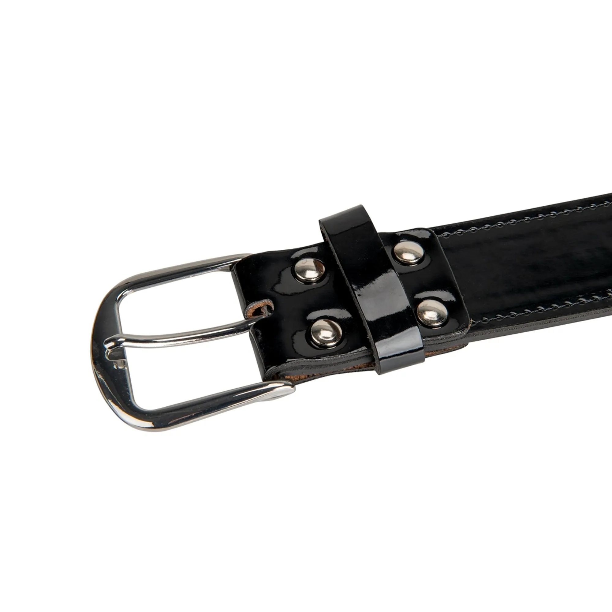 Cinturón Beisbol Softbol de Piel Charol A068 Negro Adulto