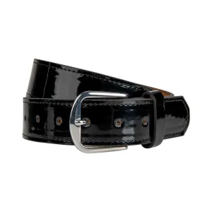 Cinturón Beisbol Softbol de Piel Charol A068 Negro Adulto