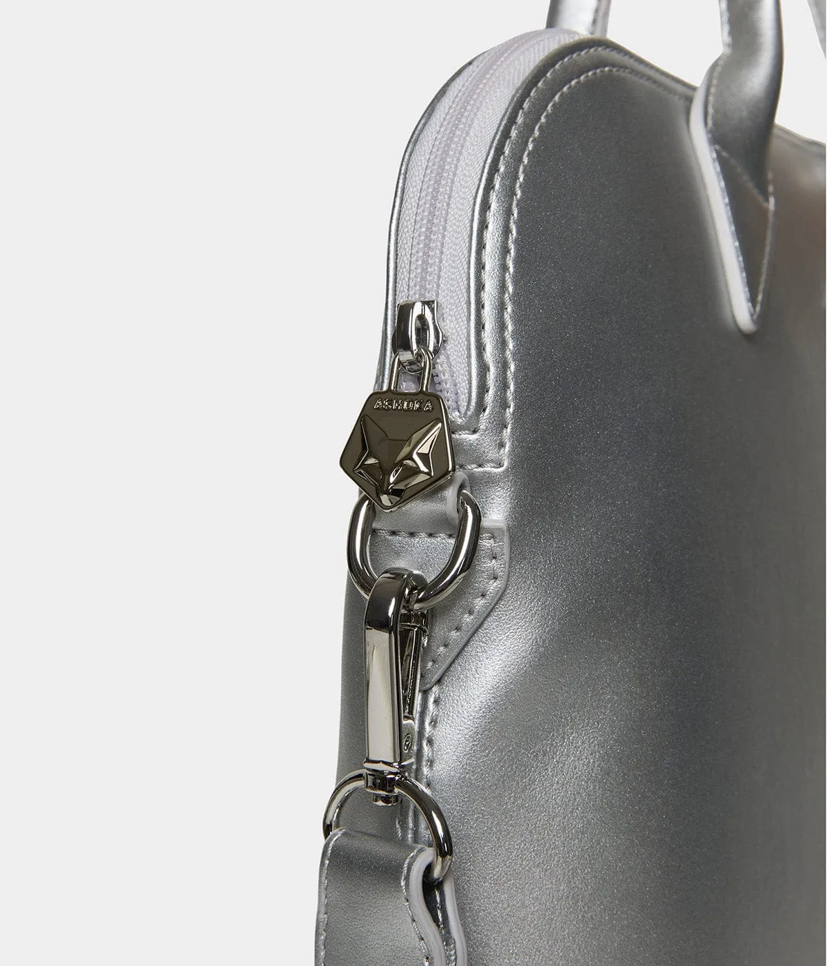 City Vegan Apple Skin Leather Briefcase | Silver