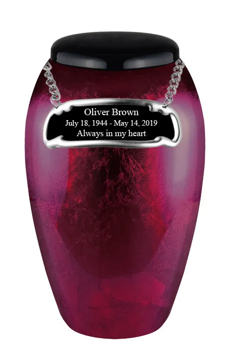 Classy Series - Flat Top Daliha Fiberglass Cremation Urn, Merlot - IUFG112