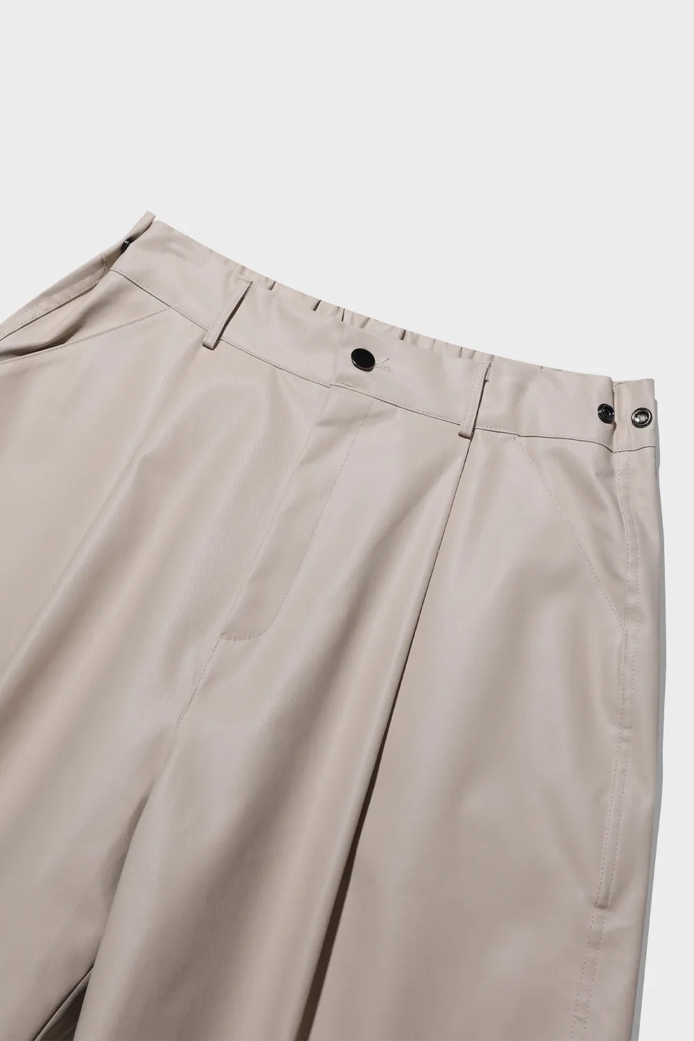 Coated Cotton Wide Bermuda Shorts