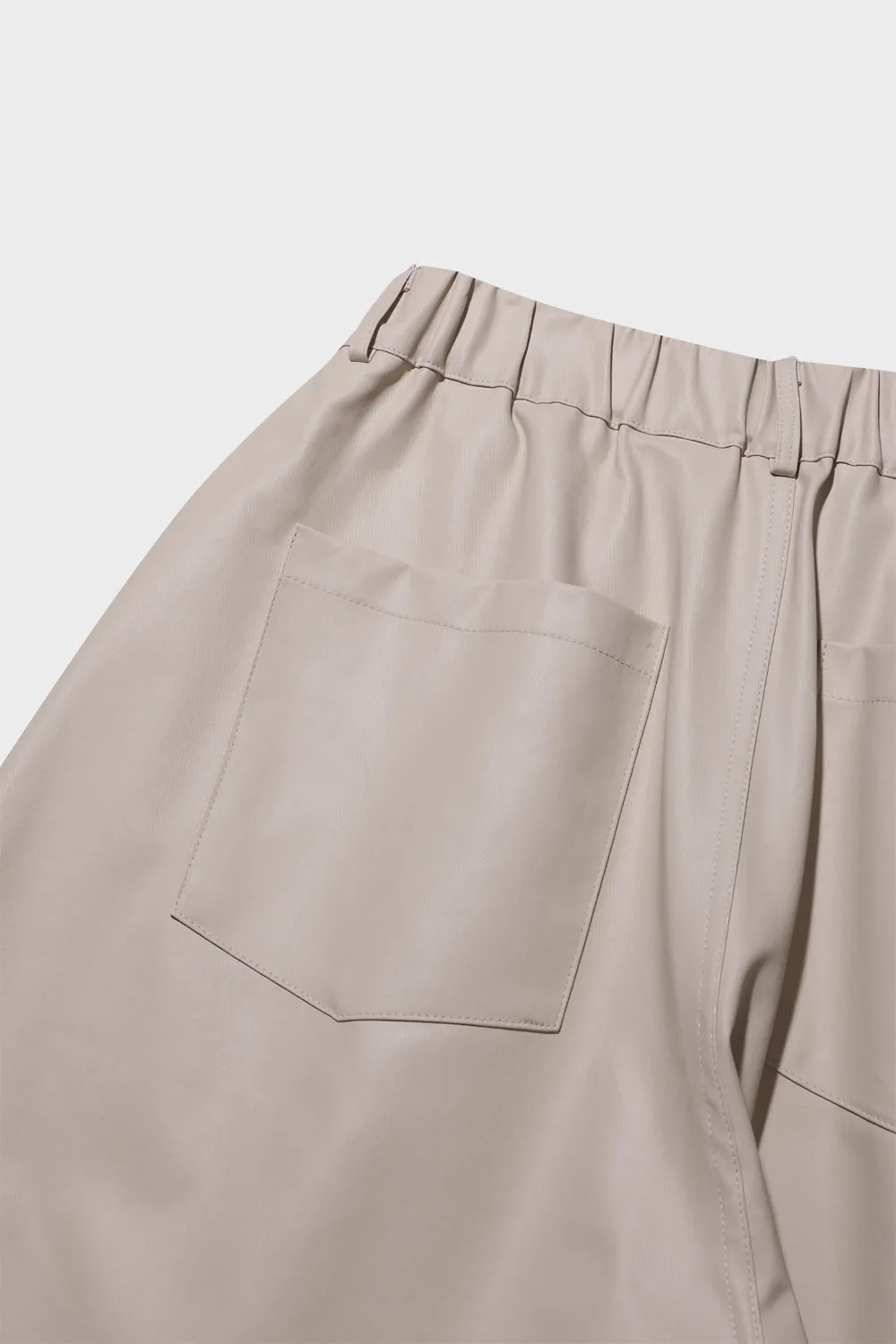 Coated Cotton Wide Bermuda Shorts