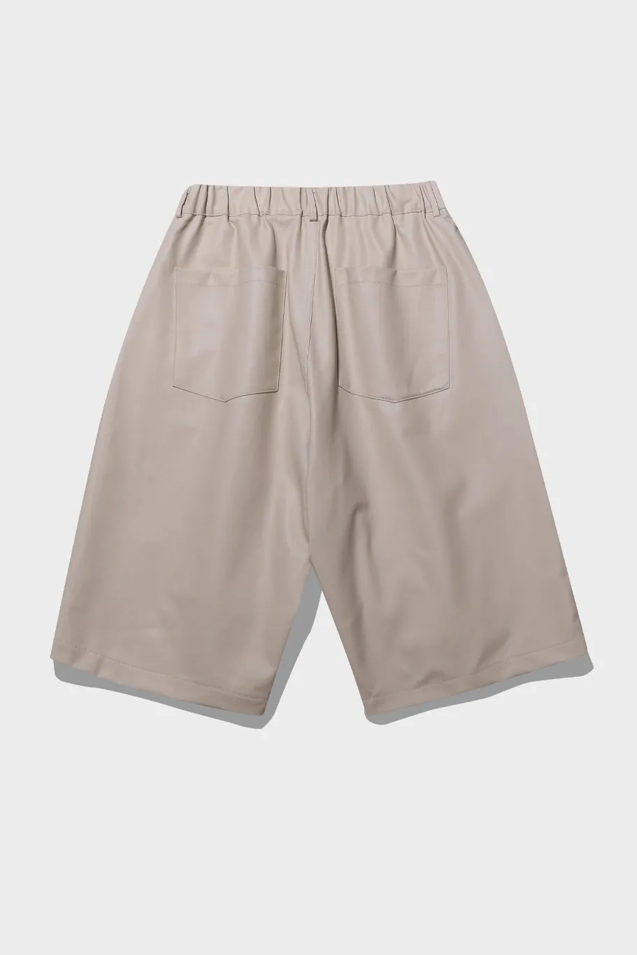 Coated Cotton Wide Bermuda Shorts