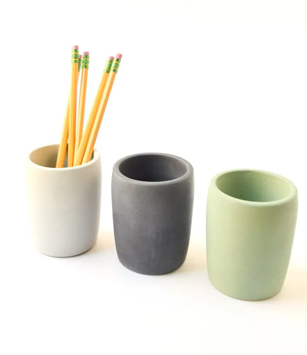 Concrete Pencil Cup for Home Office