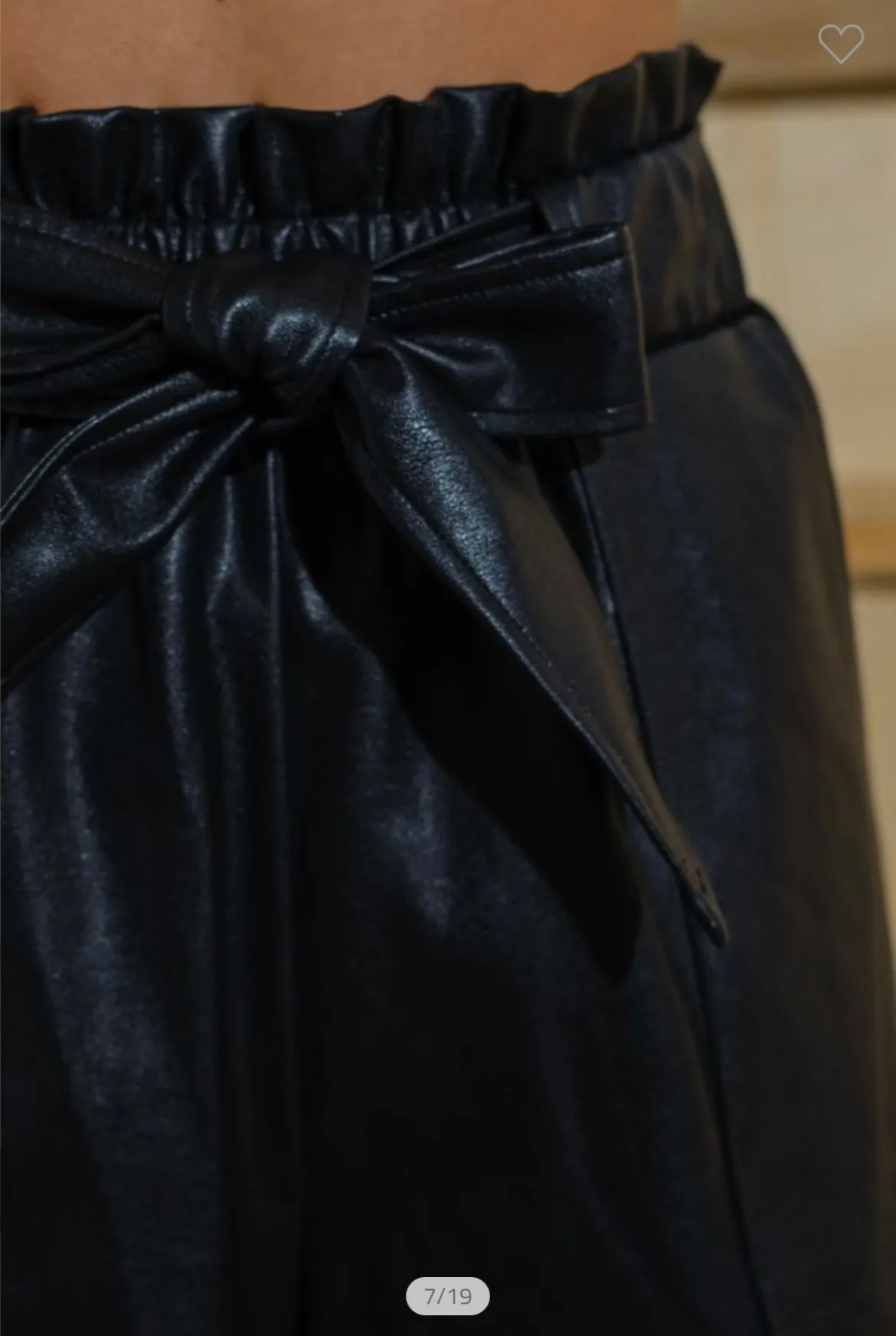 Cora Leather Paper-bag shorts