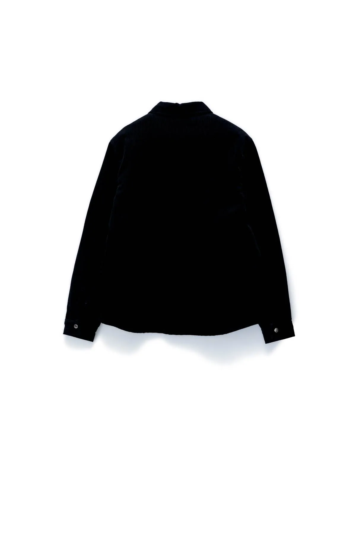 CORD QUILTED OVERSHIRT - BLACK