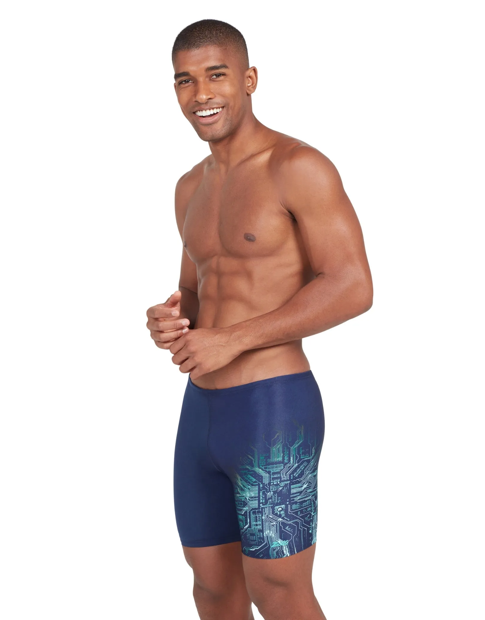 Cortex Mid Swim Jammer - Navy/Green