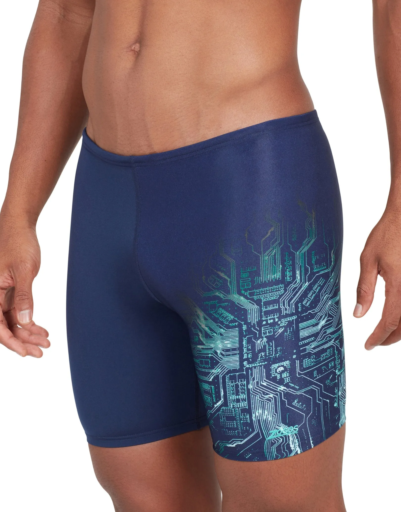 Cortex Mid Swim Jammer - Navy/Green