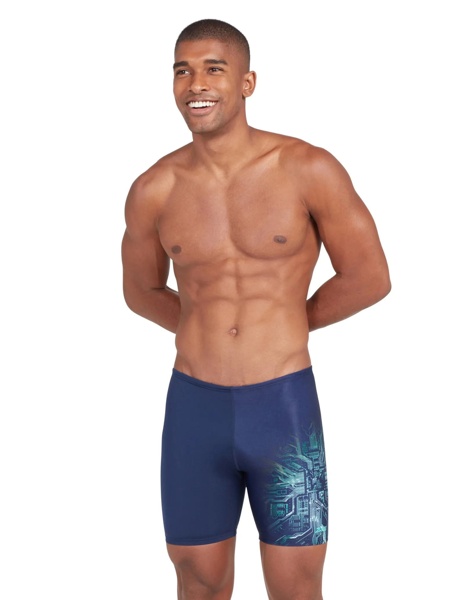 Cortex Mid Swim Jammer - Navy/Green