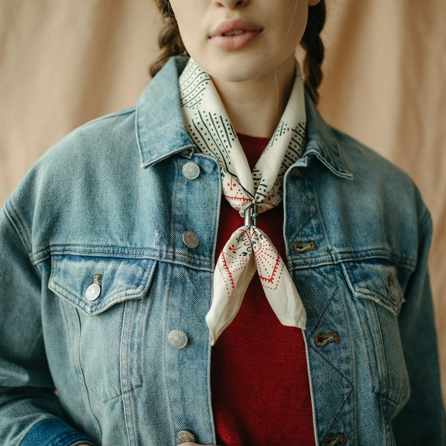 Cotton Checker Bandana - Sand
