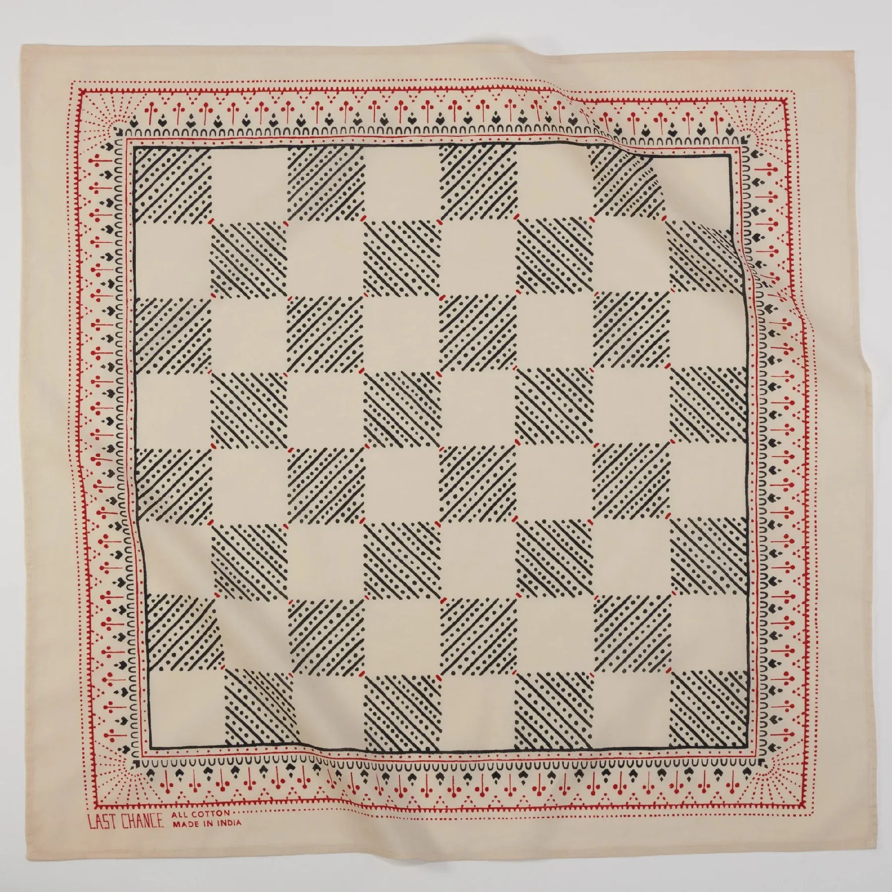 Cotton Checker Bandana - Sand