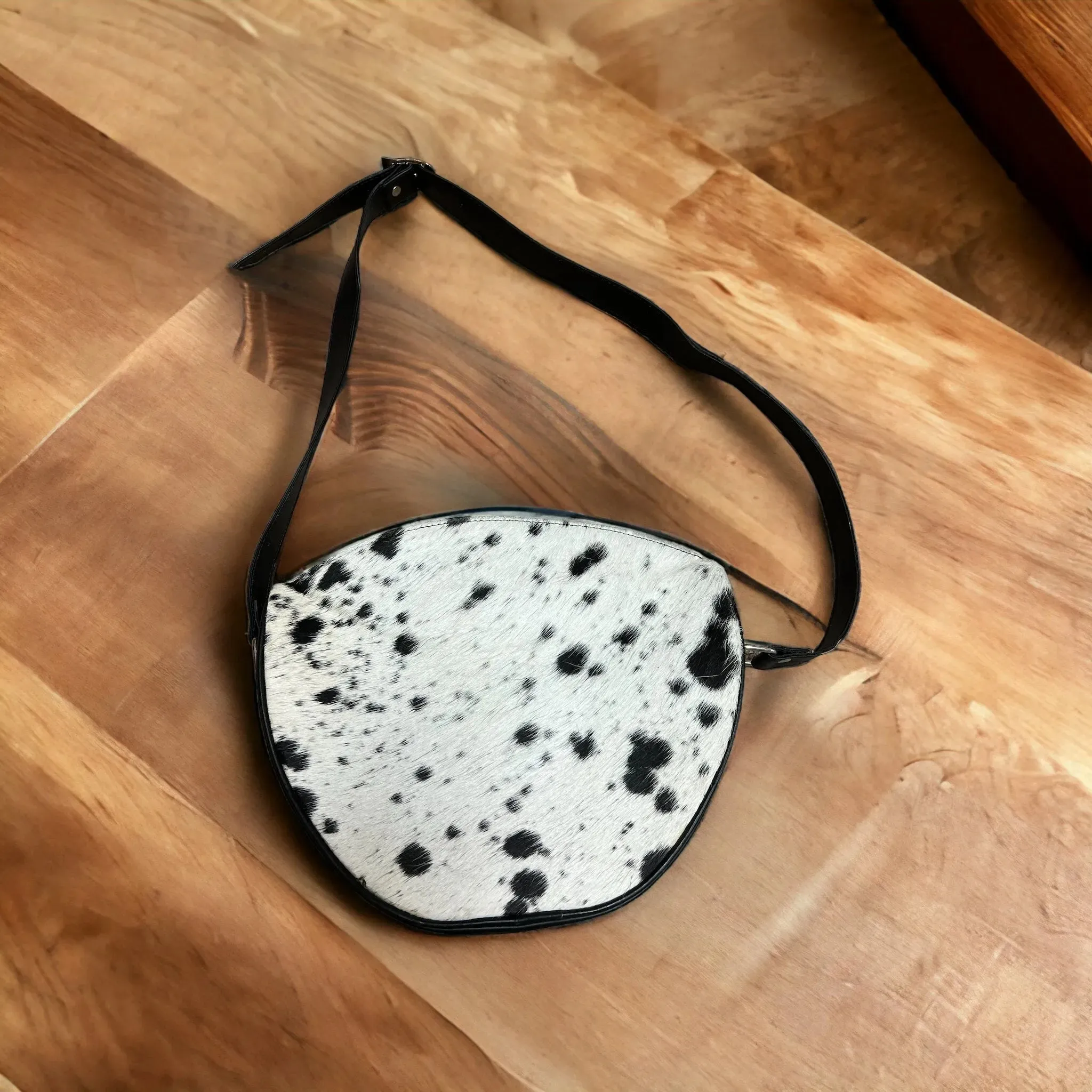 Cowhide moonshape crossbody