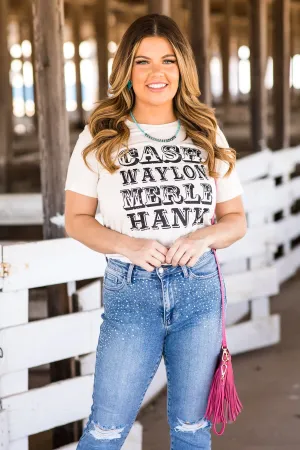 Cream Cash Waylon Merle Hank Graphic Tee