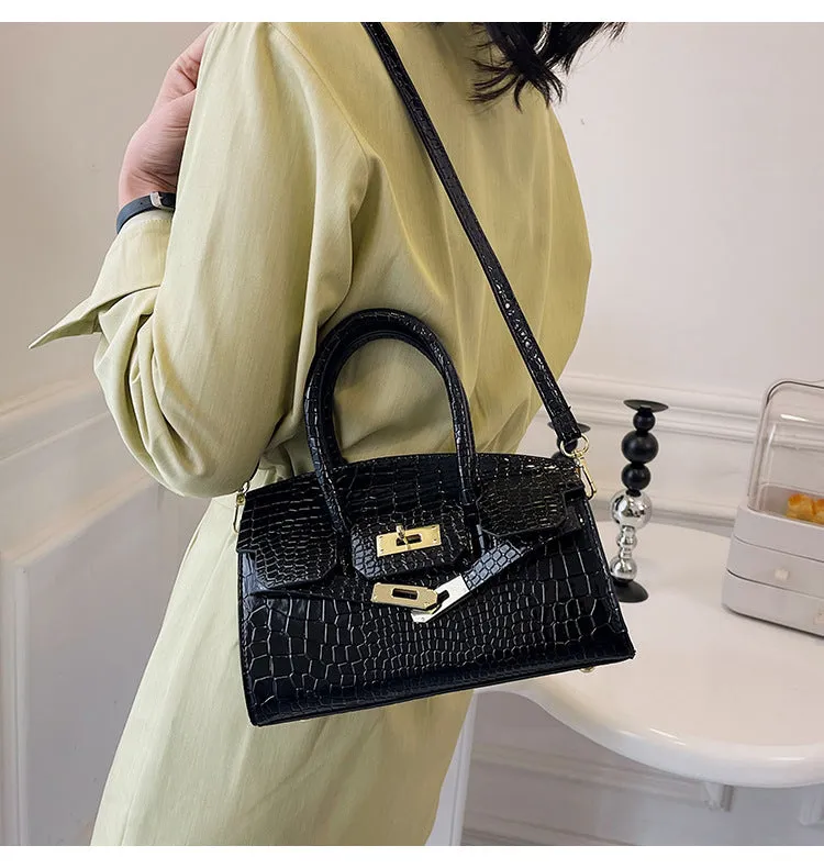 Cross-Border Crocodile Pattern Platinum Bag for Women2023New Ladies' Bags Large Capacity Handbag Commuter Crossbody Women's Bag