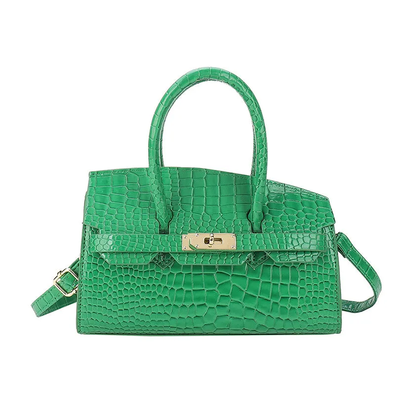 Cross-Border Crocodile Pattern Platinum Bag for Women2023New Ladies' Bags Large Capacity Handbag Commuter Crossbody Women's Bag