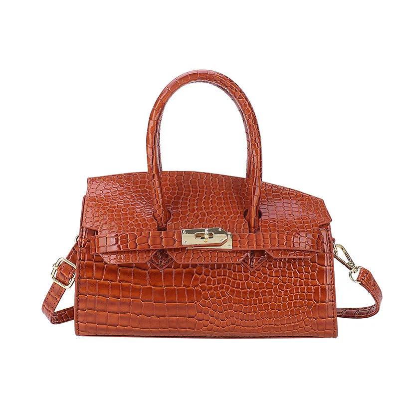 Cross-Border Crocodile Pattern Platinum Bag for Women2023New Ladies' Bags Large Capacity Handbag Commuter Crossbody Women's Bag