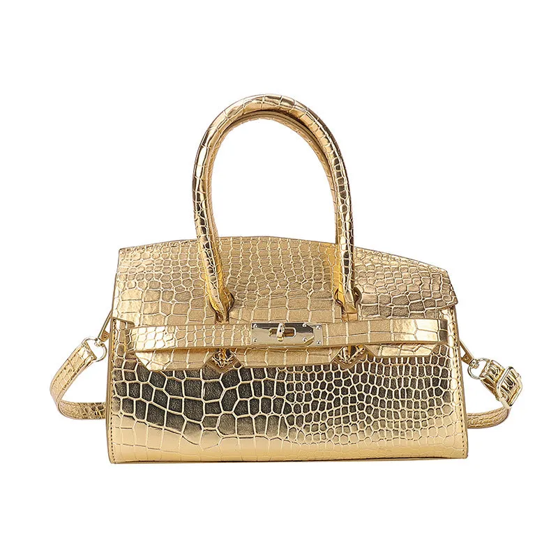 Cross-Border Crocodile Pattern Platinum Bag for Women2023New Ladies' Bags Large Capacity Handbag Commuter Crossbody Women's Bag