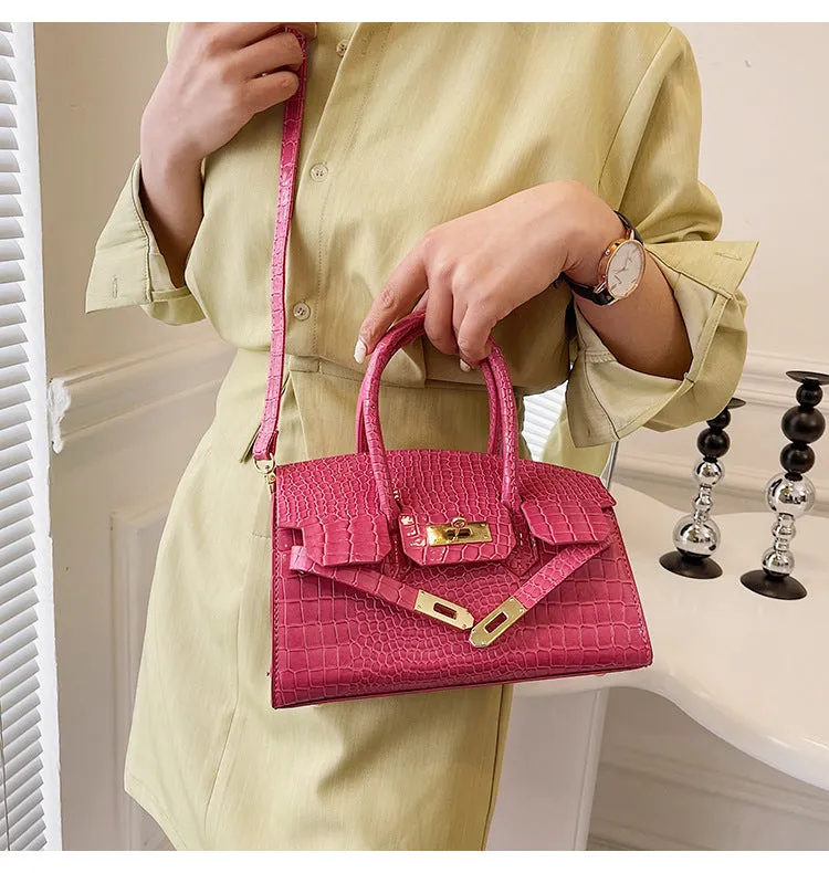Cross-Border Crocodile Pattern Platinum Bag for Women2023New Ladies' Bags Large Capacity Handbag Commuter Crossbody Women's Bag