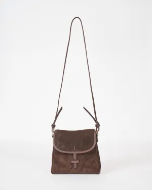 crossbody bag - ebano suede
