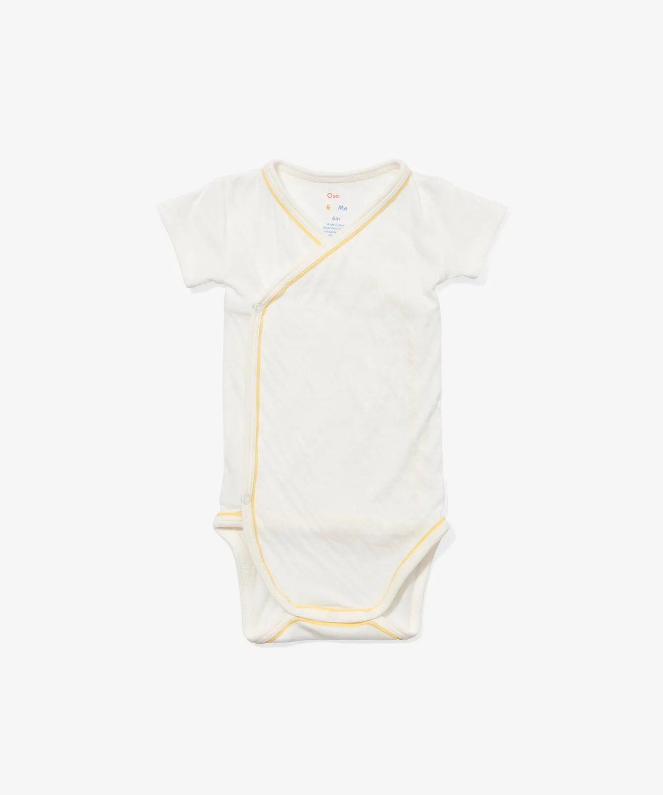Crossbody Short Sleeve One-piece, Yellow Piping