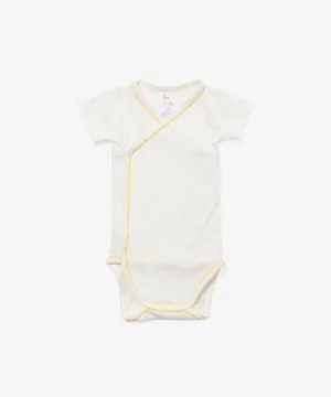 Crossbody Short Sleeve One-piece, Yellow Piping
