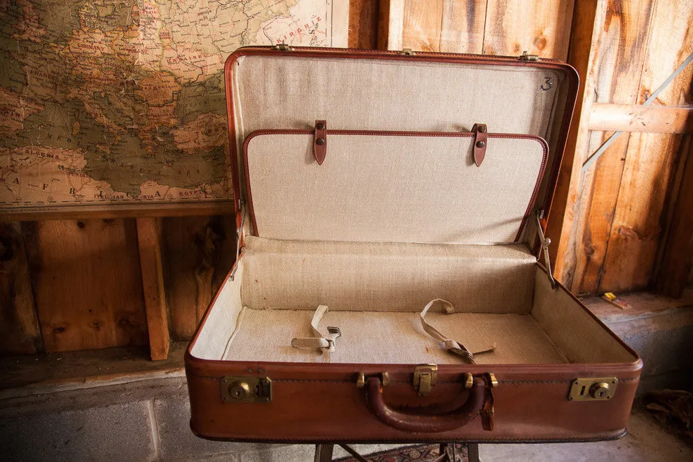 Crouch Fitzgerald Leather Suitcase