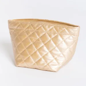 Crown Jewels Makeup Bag Medium-Gold Quilted