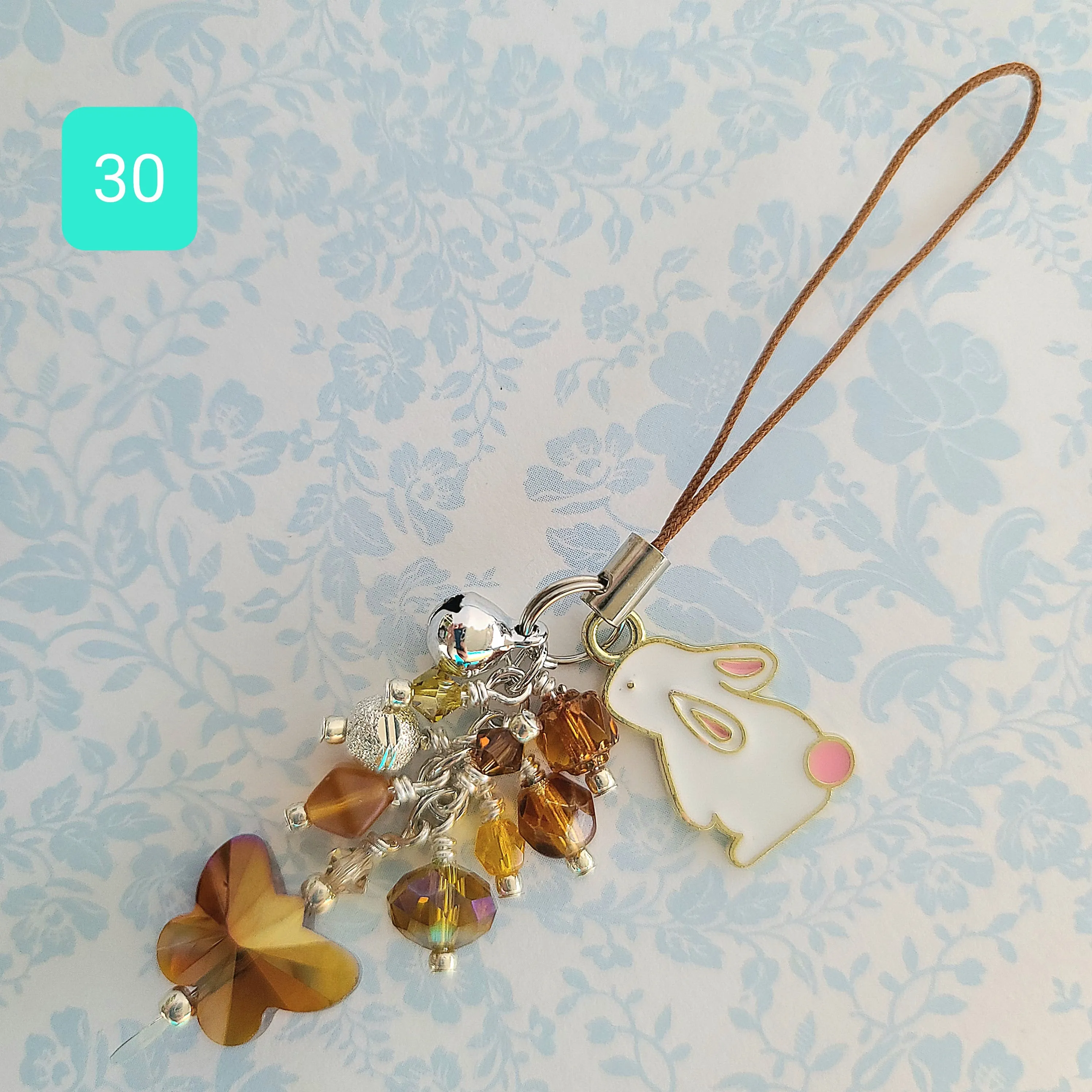 Crystal Bunny Bag/Cell Phone Charms