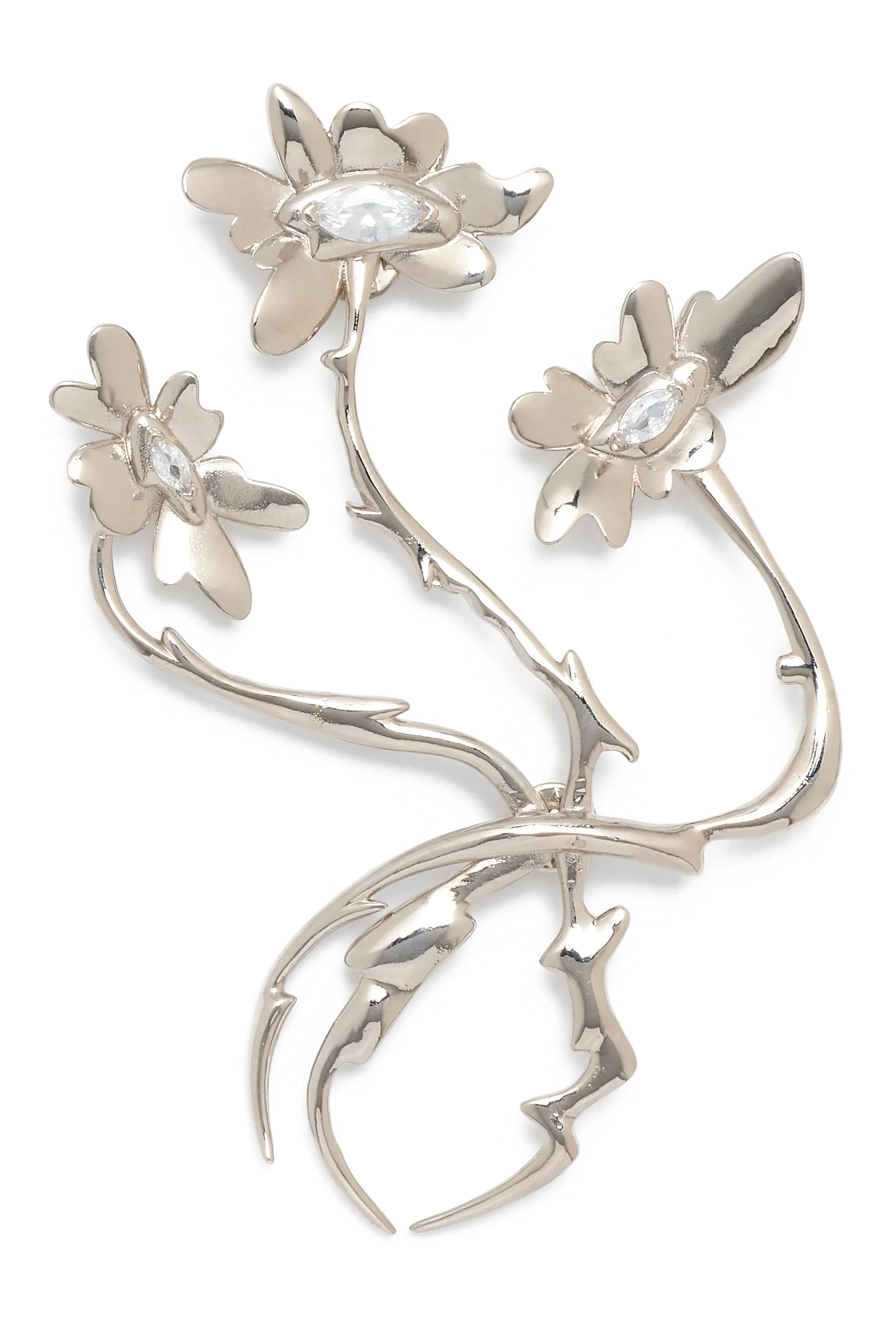 CRYSTAL CLEAR DAISY BUNCH PIN