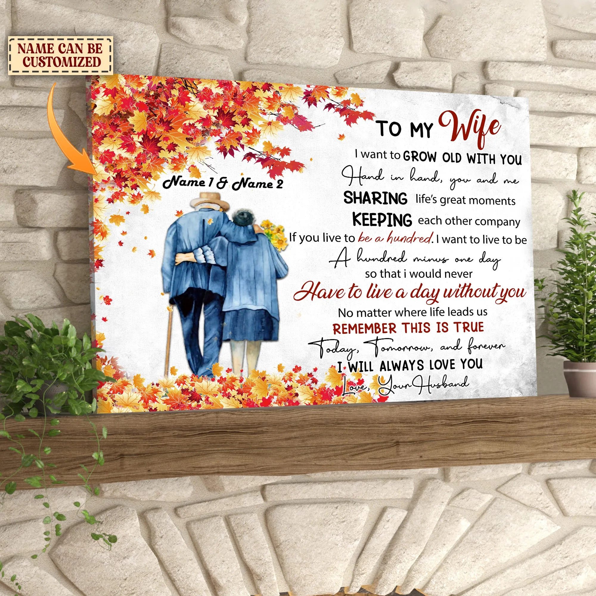 Custom Canvas-To My Wife-I'm always love you-HTV