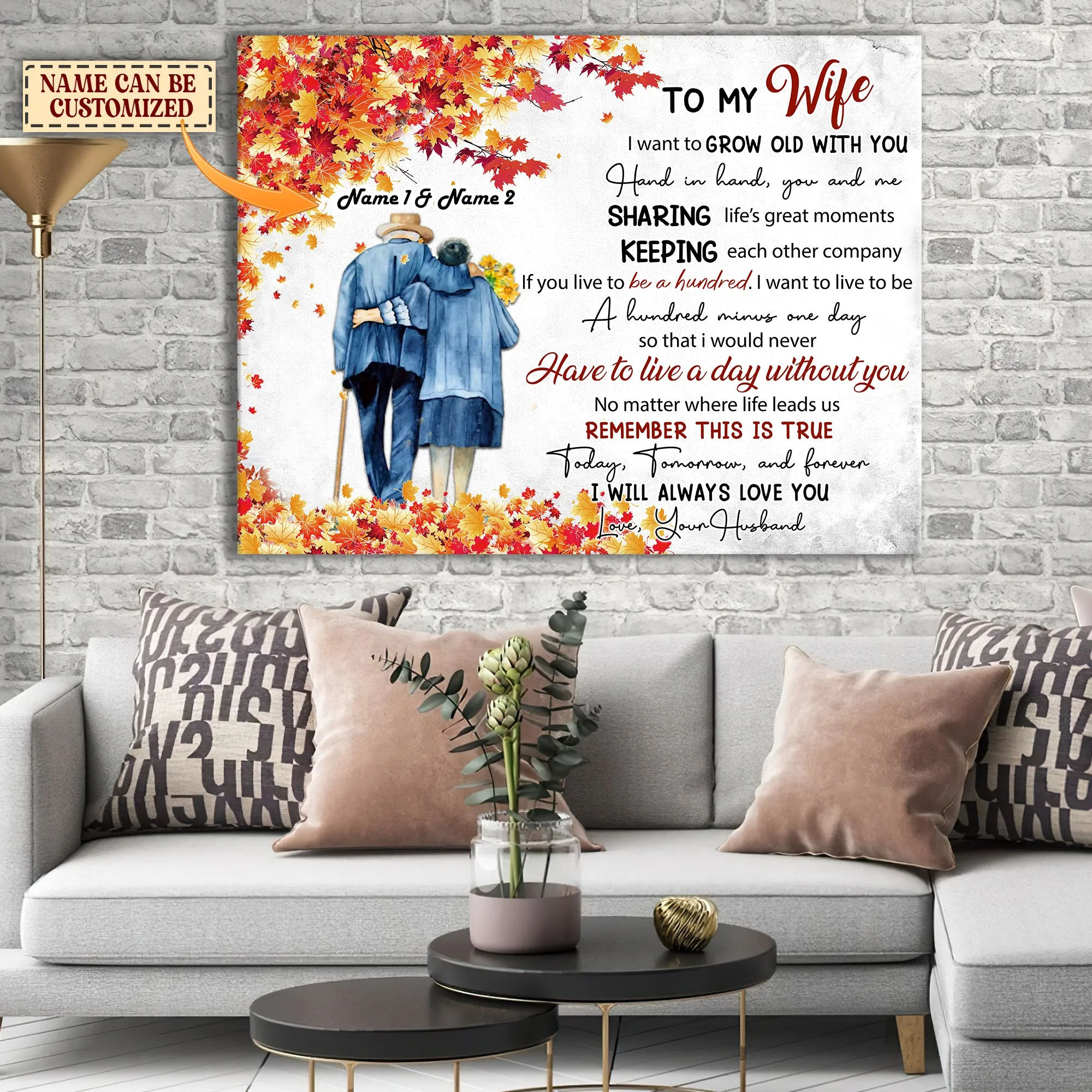 Custom Canvas-To My Wife-I'm always love you-HTV