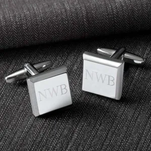 Custom Engraved Modern Square Cufflinks
