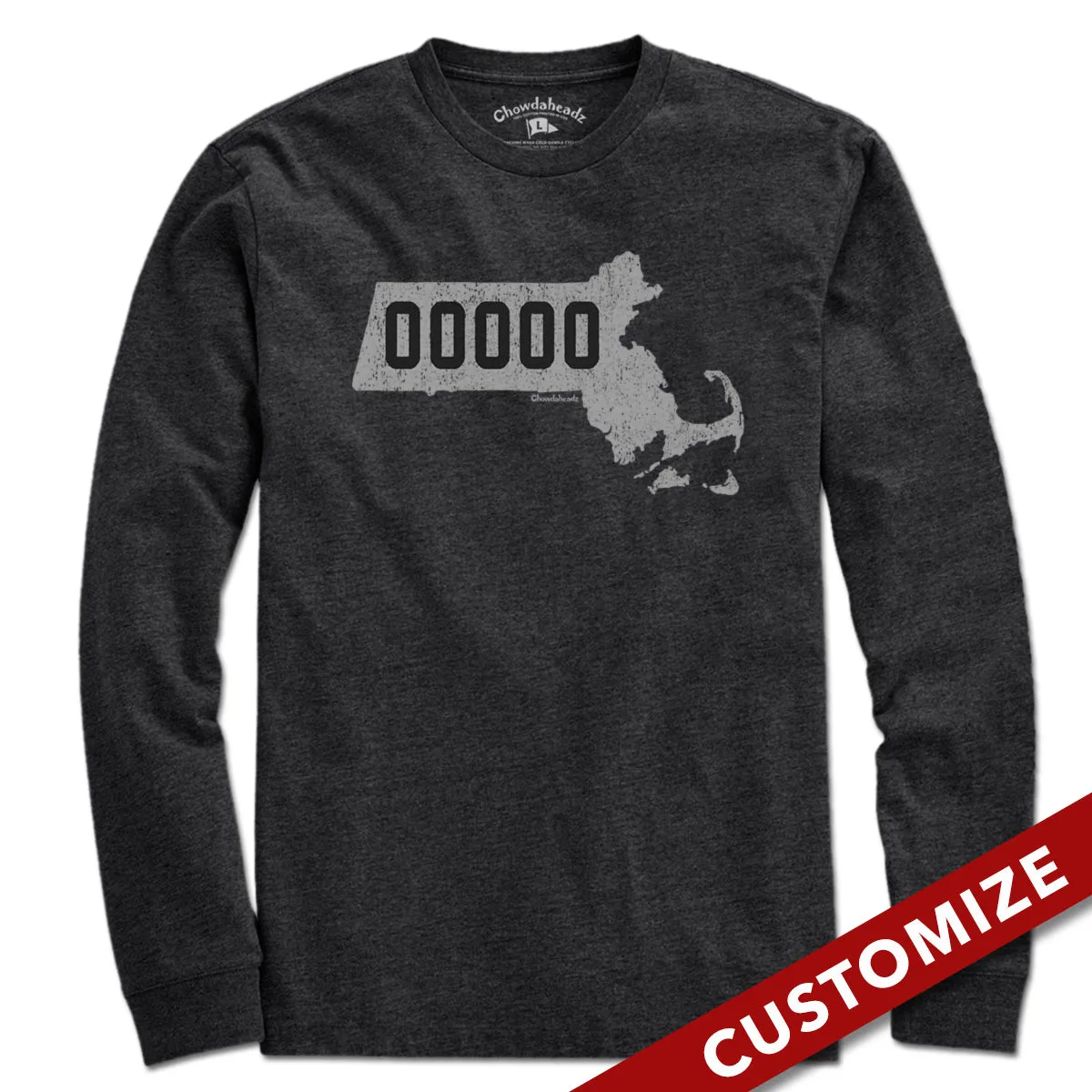 Custom Massachusetts Zip Code T-Shirt
