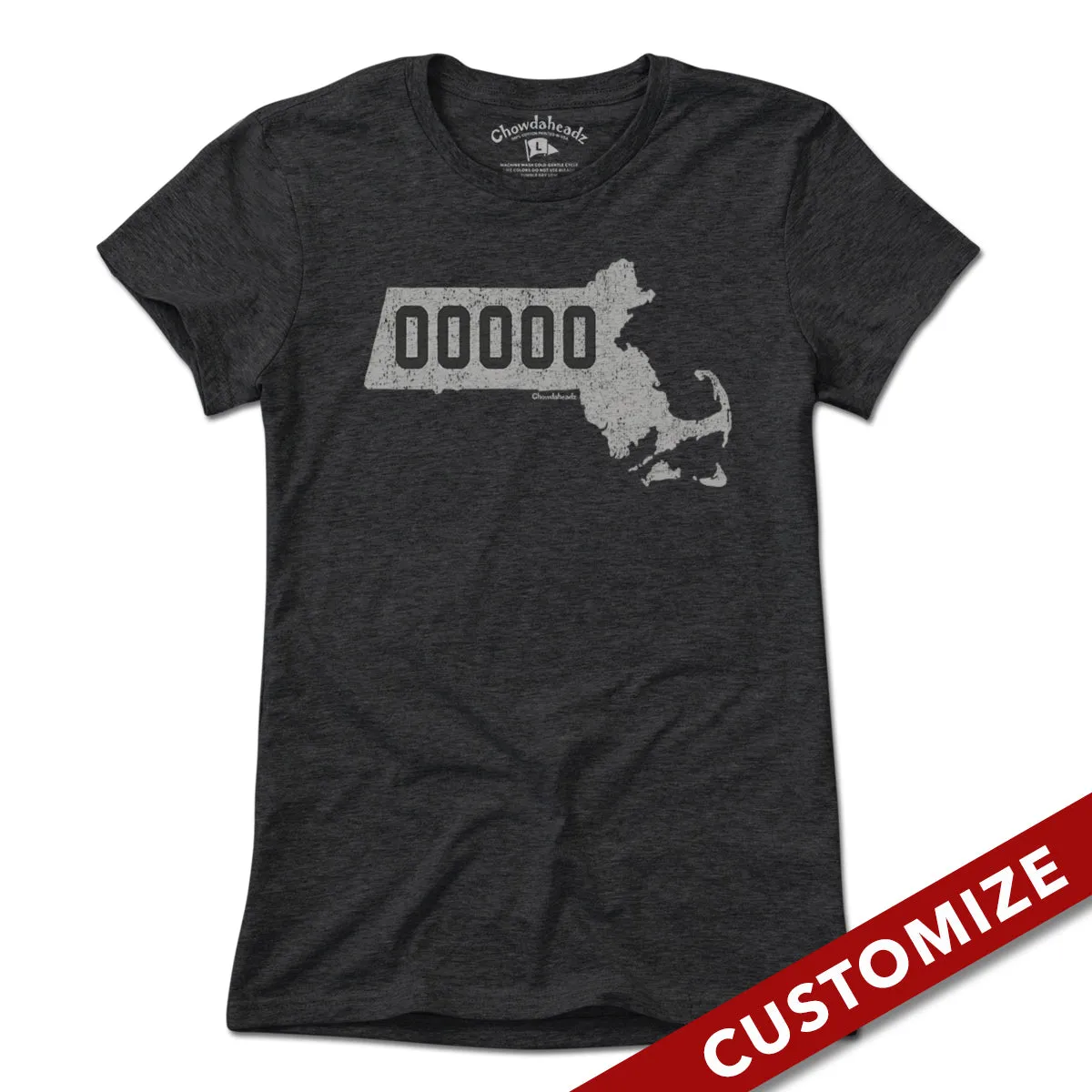 Custom Massachusetts Zip Code T-Shirt