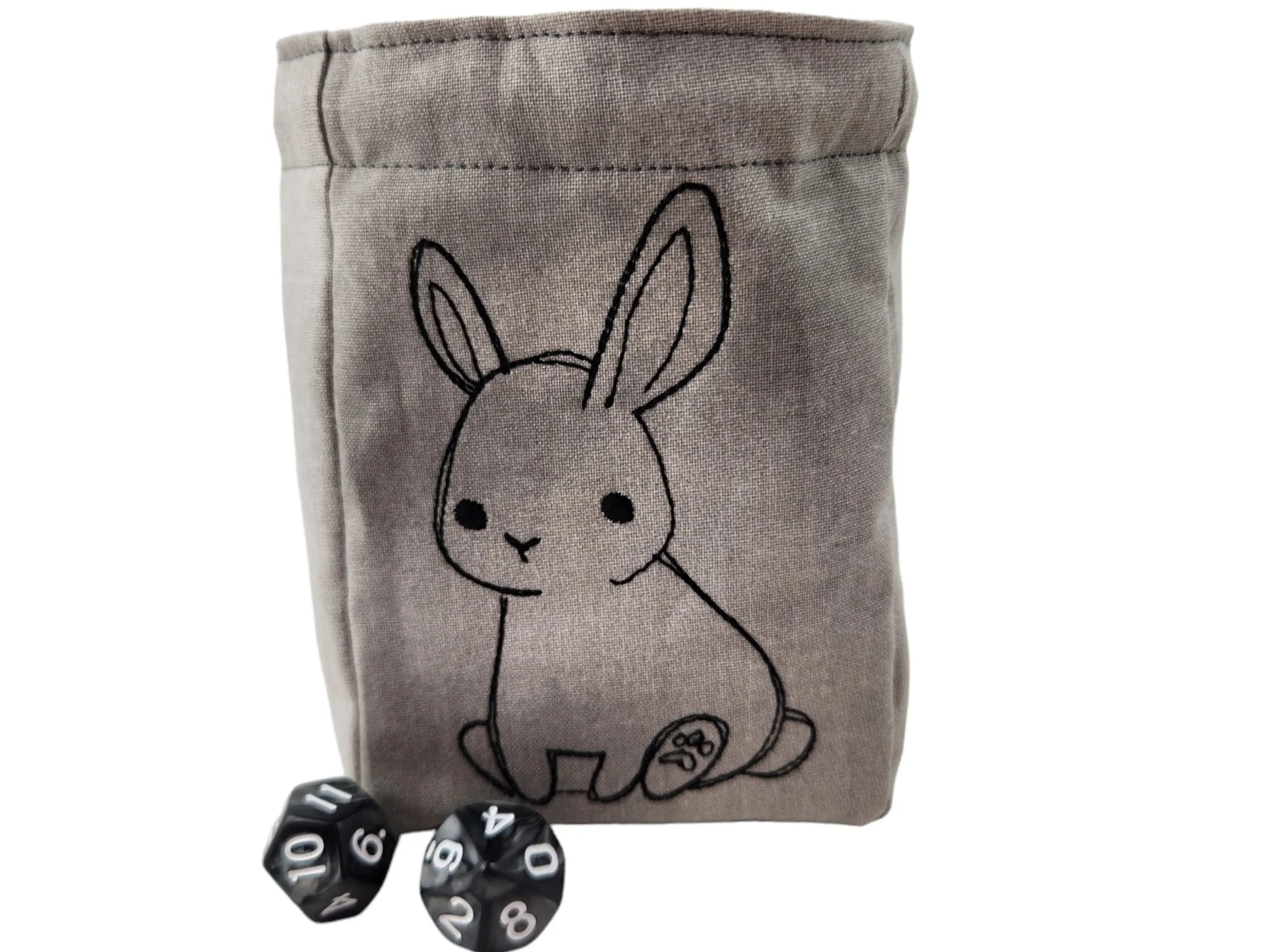 Cute bunny dice bag, TTRPG
