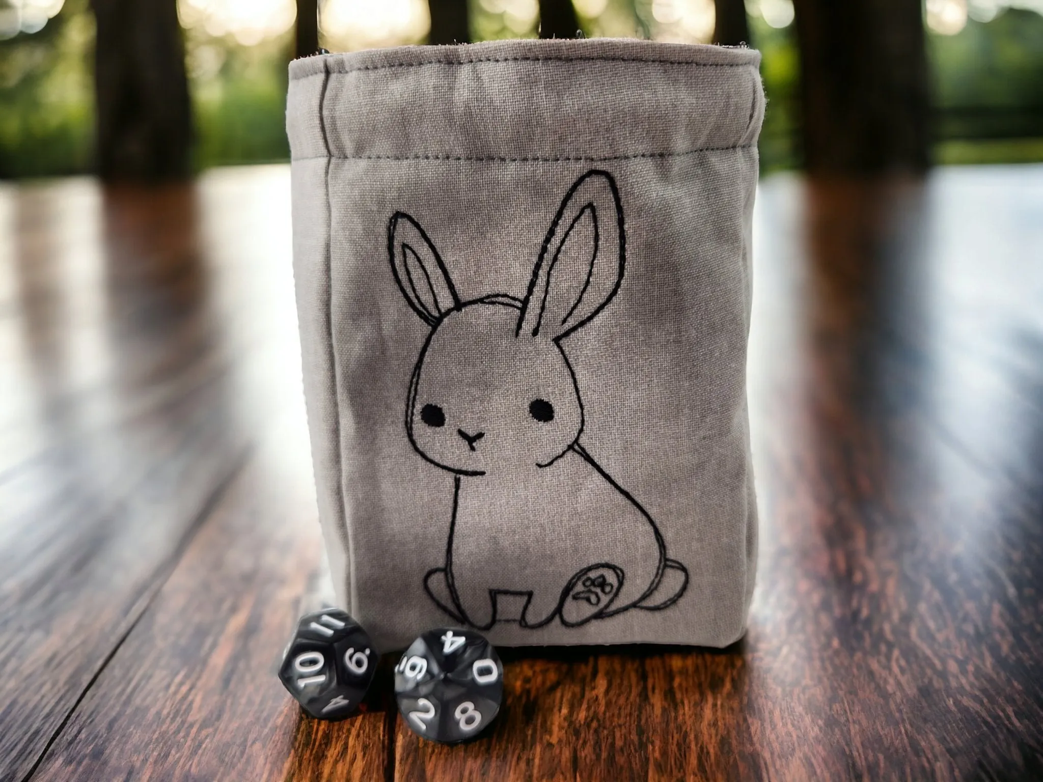 Cute bunny dice bag, TTRPG