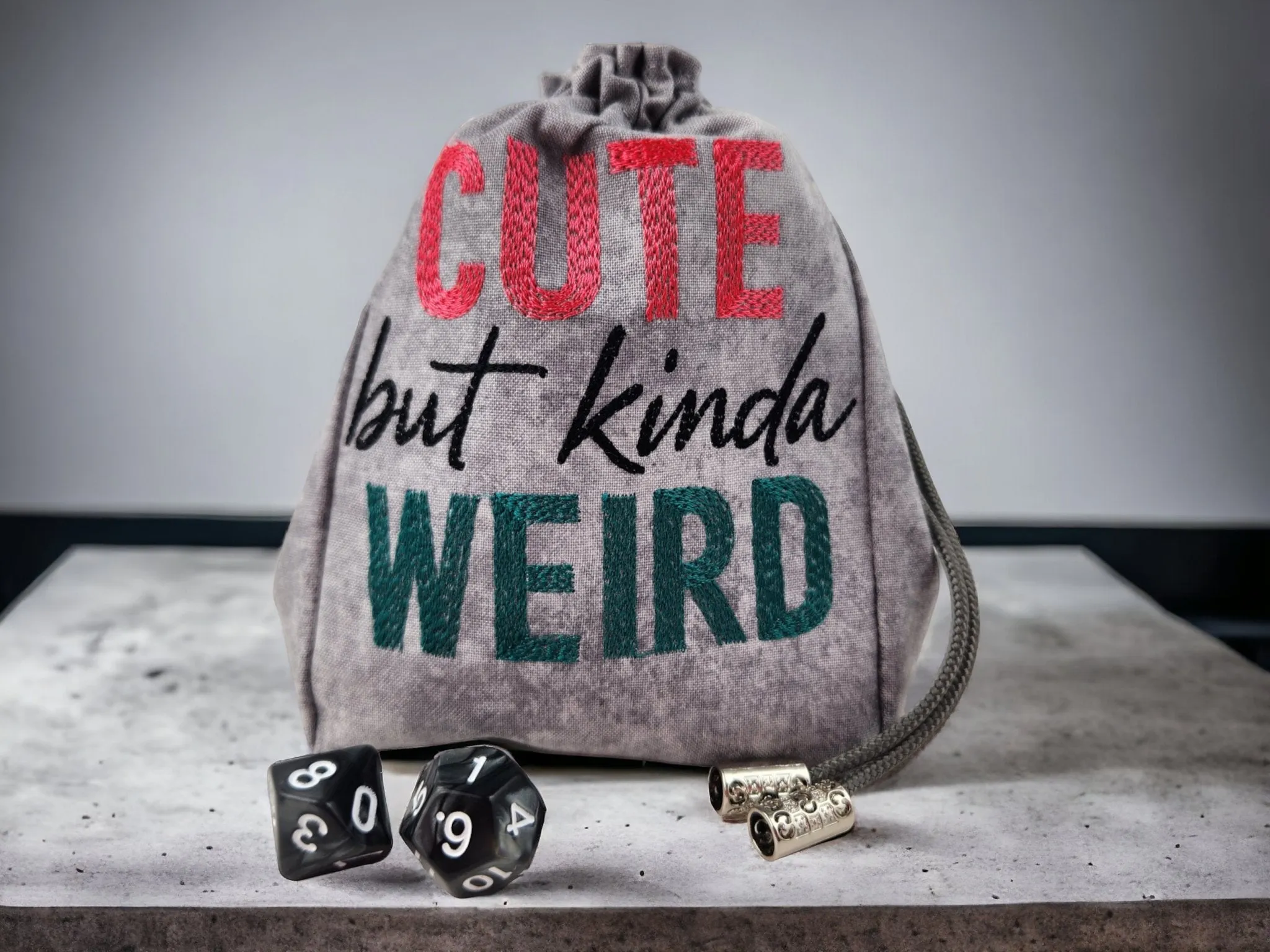 Cute but kinda weird dice bag