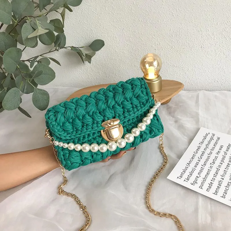 Cute Light Gray Crochet Small Handbag Crossbody Purse Crochet Shoulder Bag for Girl Cute Crochet Purses