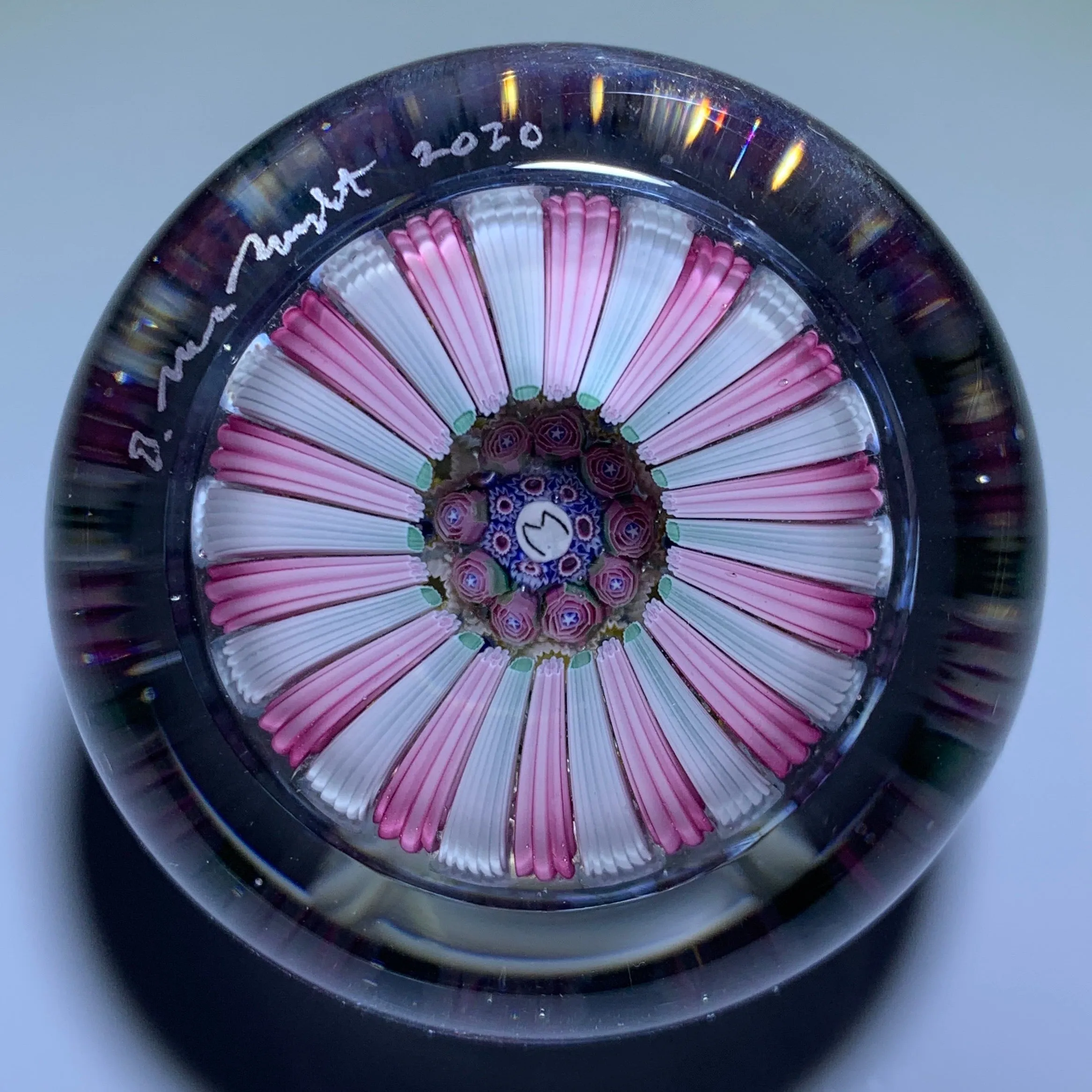Damon MacNaught 2020 Complex Concentric Millefiori With Pink Rose Canes