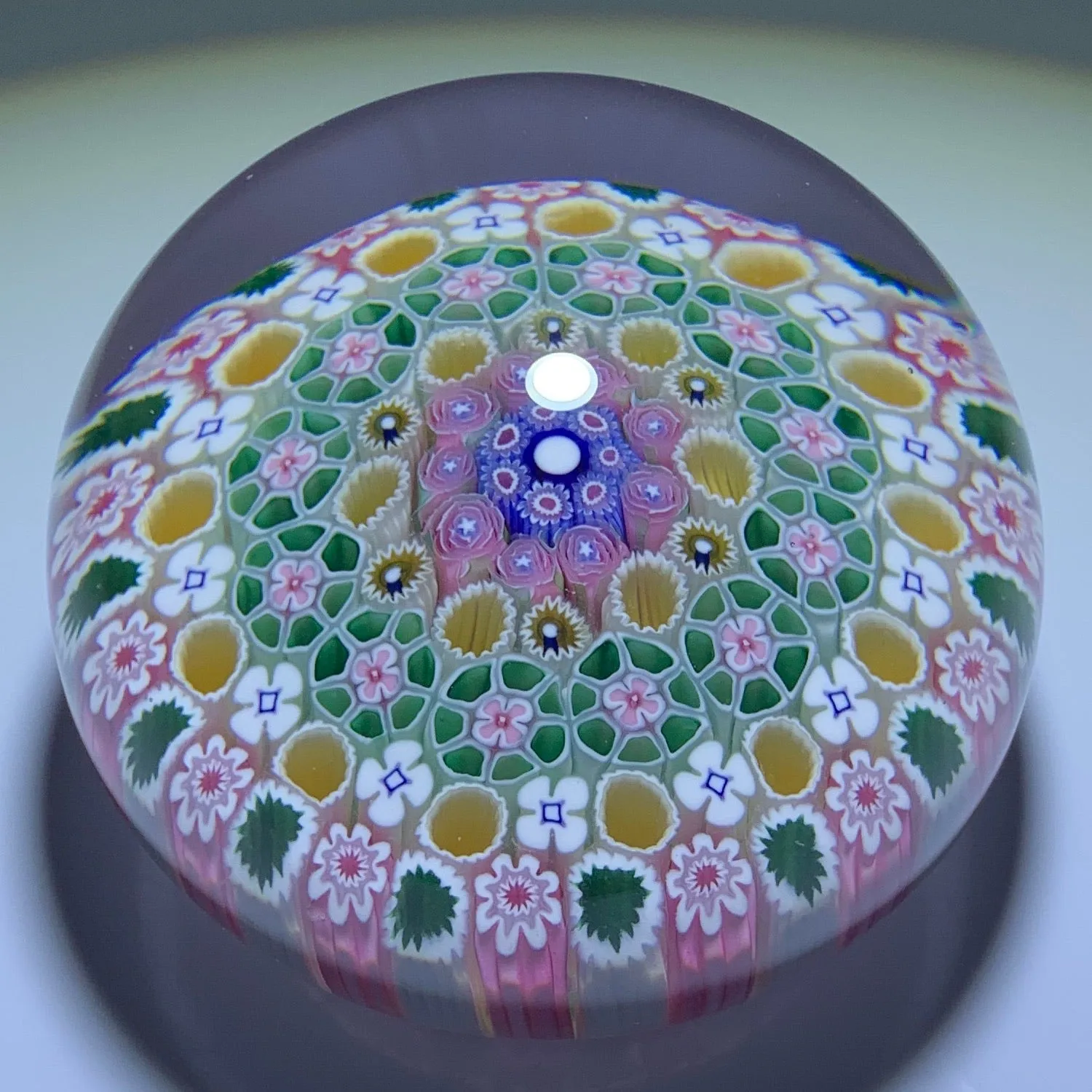 Damon MacNaught 2020 Complex Concentric Millefiori With Pink Rose Canes