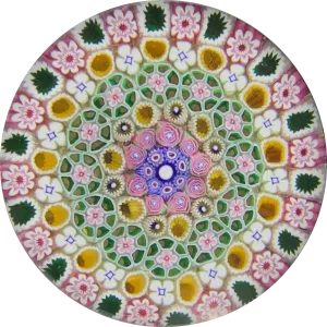 Damon MacNaught 2020 Complex Concentric Millefiori With Pink Rose Canes