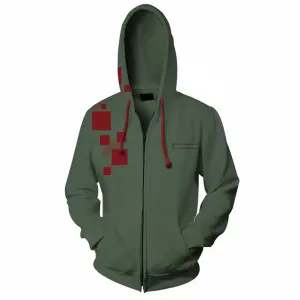 Danganronpa Nagito Komaeda Cosplay Hoodie 3D Printed Hooded Sweatshirt Casual Streetwear Zip Up Coat