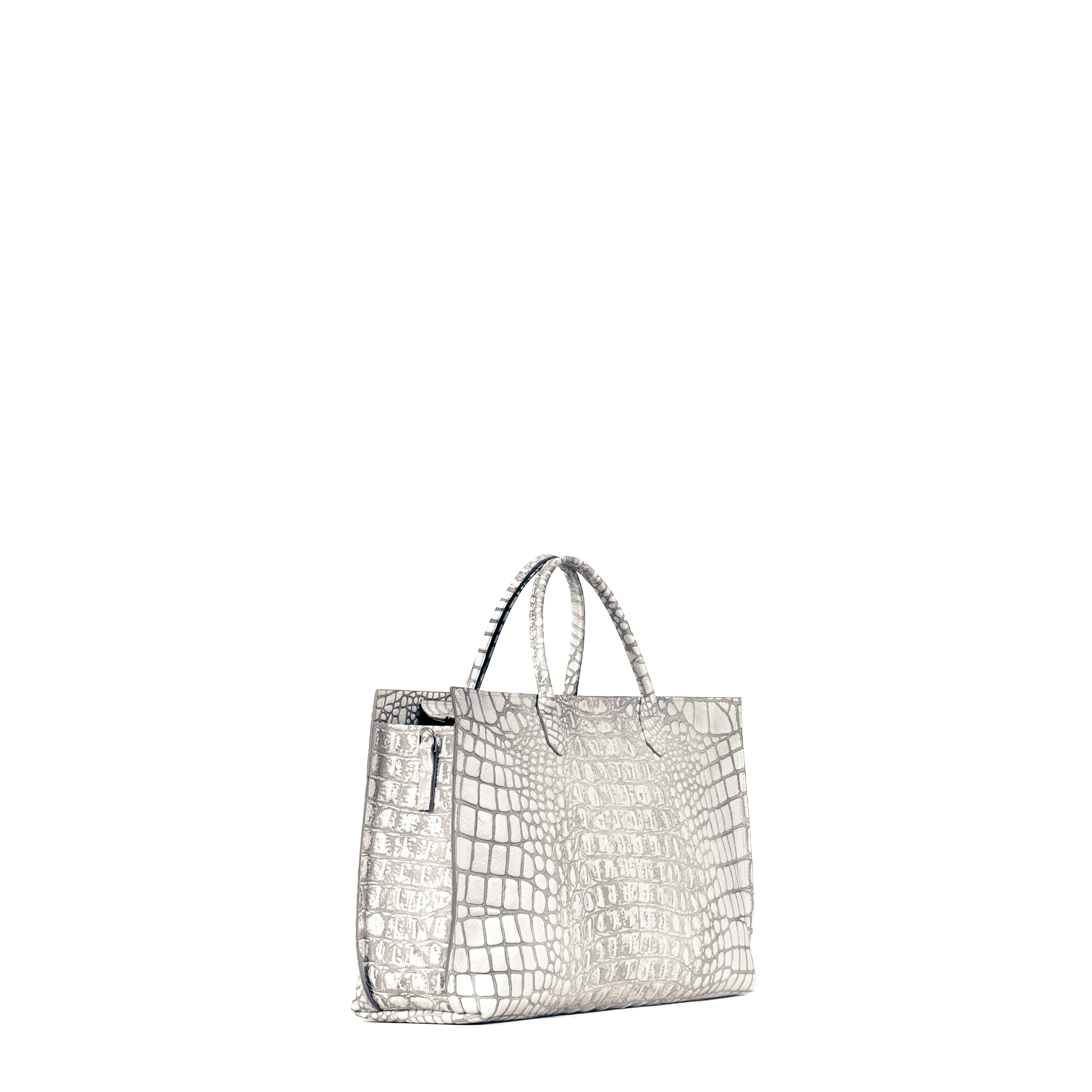 DAY BAG WHITE MIST EMBOSSED CROC