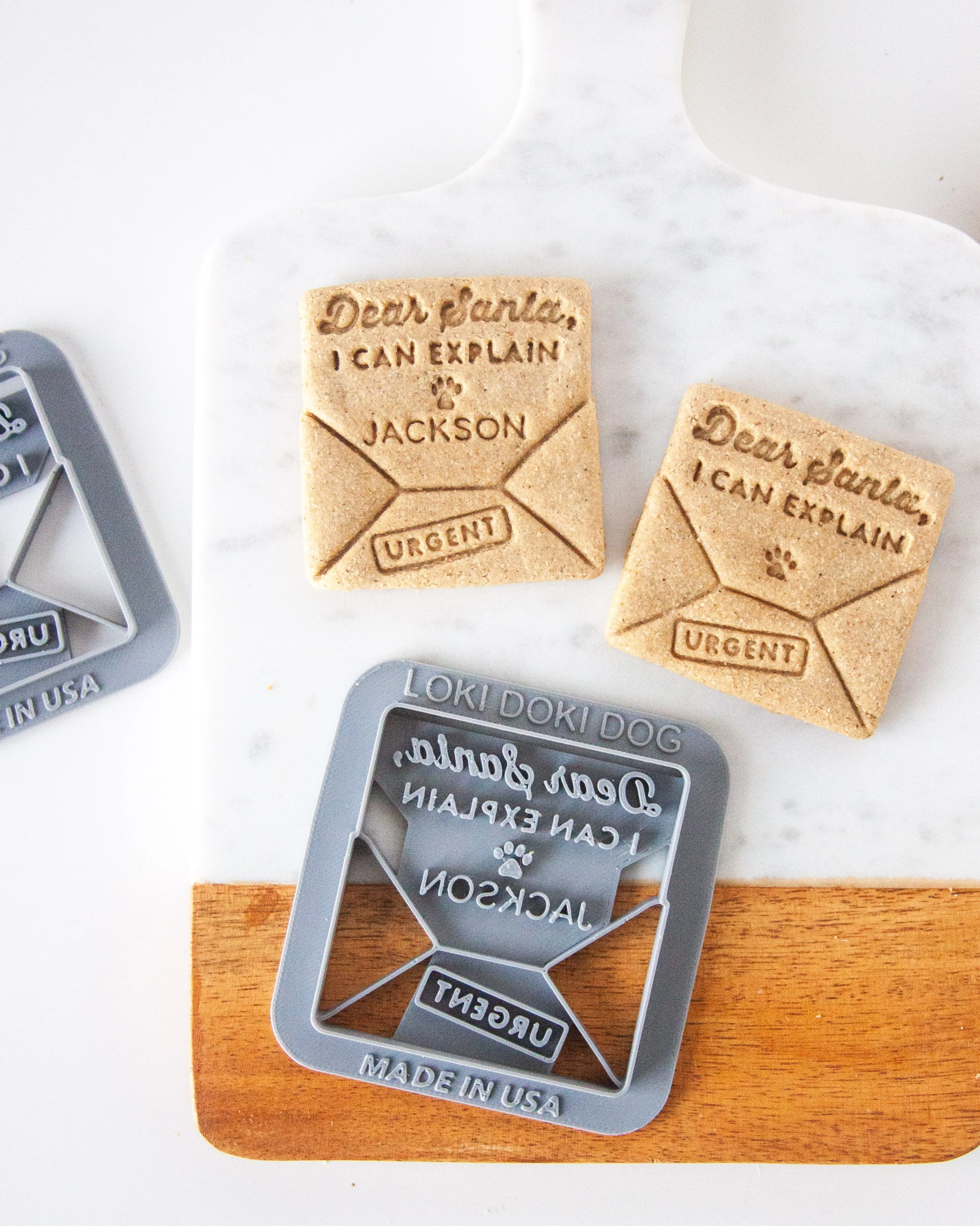 Dear Santa Letter "I Can Explain" Dog Biscuit Cookie Cutter (PERSONALIZED)