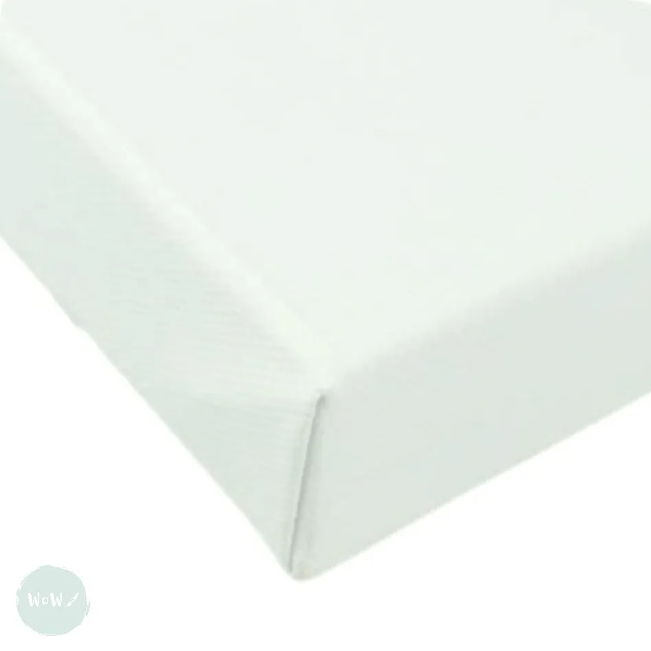 DEEP EDGE White Primed Stretched 100% Cotton Canvas 350gsm  -  SINGLES - A4 (210 x 297 mm, 8.3 x 11.7”)