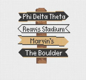 Depauw College Icon Destination Sign