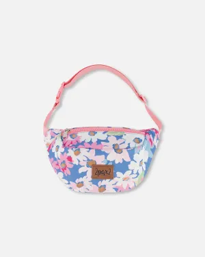 Deux Par Deux Printed Fanny Pack White, Pink, And Green Flowers